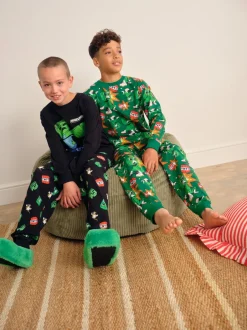Pyjama's|Nachtkleding En Pyjama's|Next Groen/zwart Minecraft - Licentie Joggingbroeken Pyjama's 2 verpakking (5-16jr)