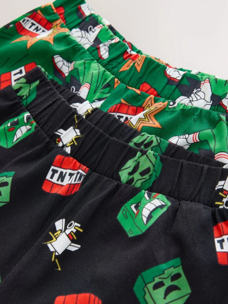 Pyjama's|Nachtkleding En Pyjama's|Next Groen/zwart Minecraft - Licentie Joggingbroeken Pyjama's 2 verpakking (5-16jr)