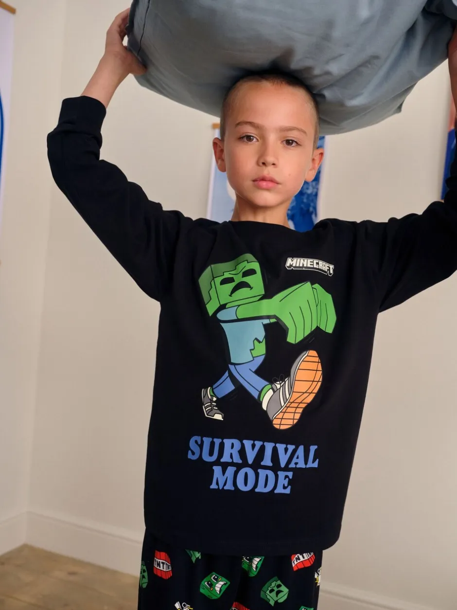 Pyjama's|Nachtkleding En Pyjama's|Next Groen/zwart Minecraft - Licentie Joggingbroeken Pyjama's 2 verpakking (5-16jr)
