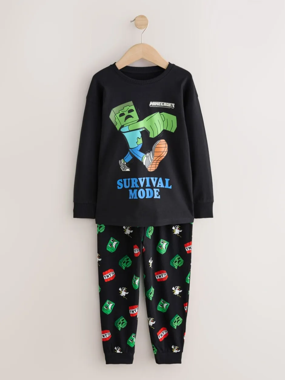 Pyjama's|Nachtkleding En Pyjama's|Next Groen/zwart Minecraft - Licentie Joggingbroeken Pyjama's 2 verpakking (5-16jr)