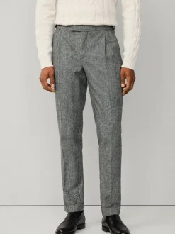 Formele Broek*Hackett Hack Glen Check Peak Lapel Black Trouser