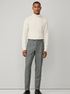 Formele Broek*Hackett Hack Glen Check Peak Lapel Black Trouser