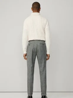 Formele Broek*Hackett Hack Glen Check Peak Lapel Black Trouser