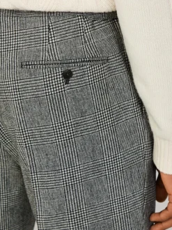 Formele Broek*Hackett Hack Glen Check Peak Lapel Black Trouser