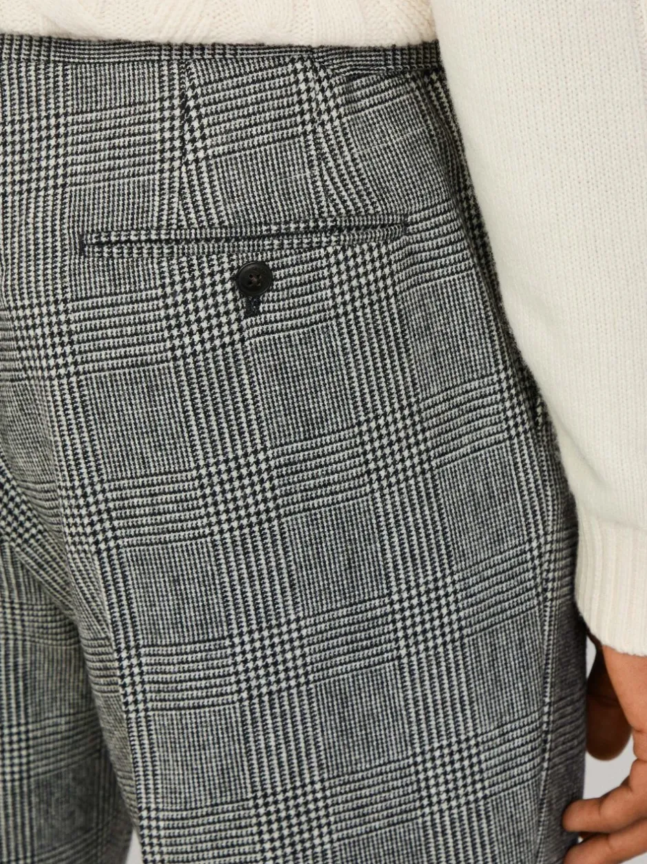 Formele Broek*Hackett Hack Glen Check Peak Lapel Black Trouser