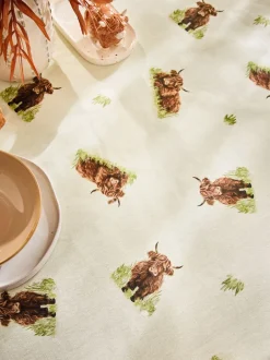 Tafellinnen En Placemats |Tafelgerei*Next Hamish The Highland Cow afneembaar tafellaken