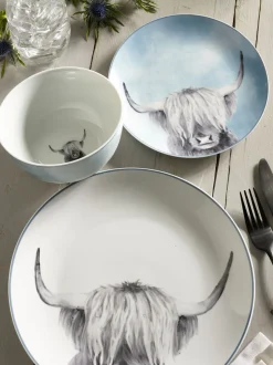 Tafelgerei|Eetservies En Pastaschalen*Next Hamish The Highland Cow 12-delige dinerset
