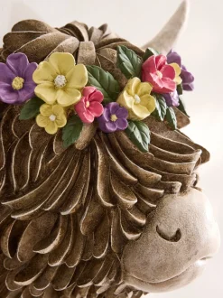 Canvassen En Kunst Voor Aan De Wand*Next Hamish The Highland Cow Floral Head Wall Plaque