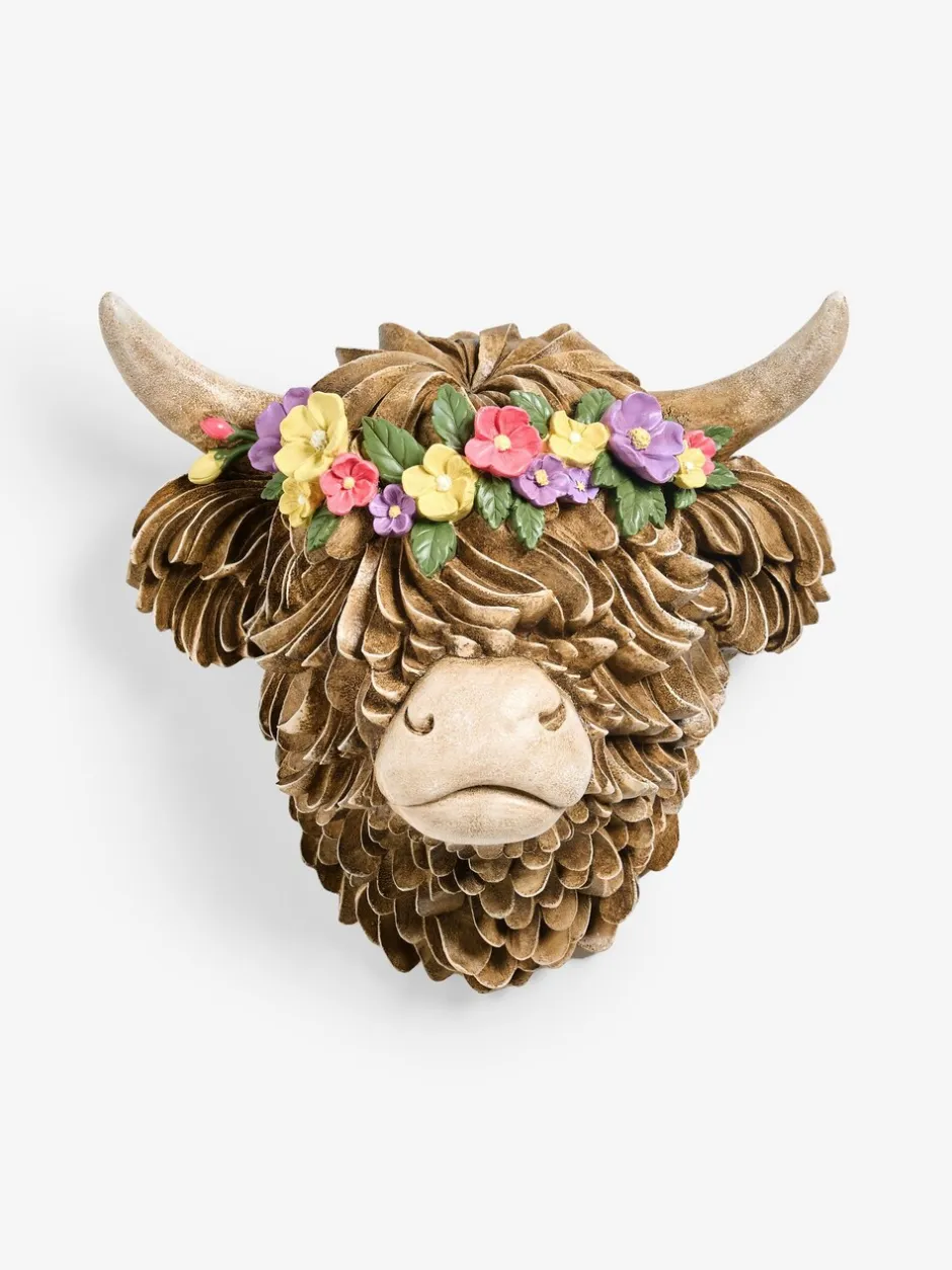 Canvassen En Kunst Voor Aan De Wand*Next Hamish The Highland Cow Floral Head Wall Plaque