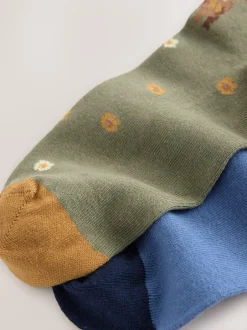 Sokken En Panty's*Next - Warm Handle Cotton Ankle Socks 2 Pack Hamish The Highland Cow Scene