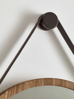 Spiegels|Badkameraccessoires*Next Hangende ronde wandspiegel Naturel Bronx