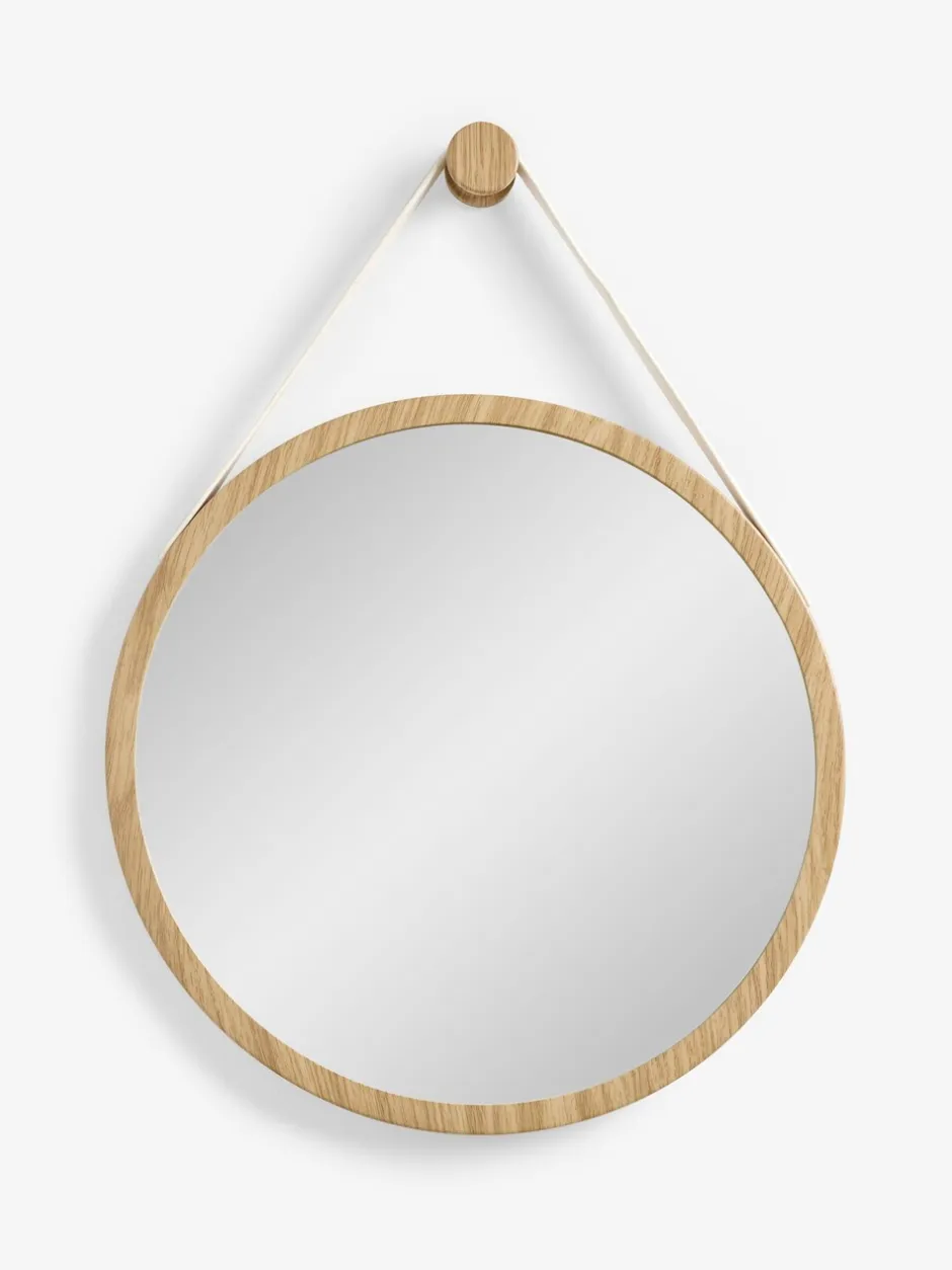 Spiegels|Badkameraccessoires*Next Hangende ronde wandspiegel Krijtwit Malvern