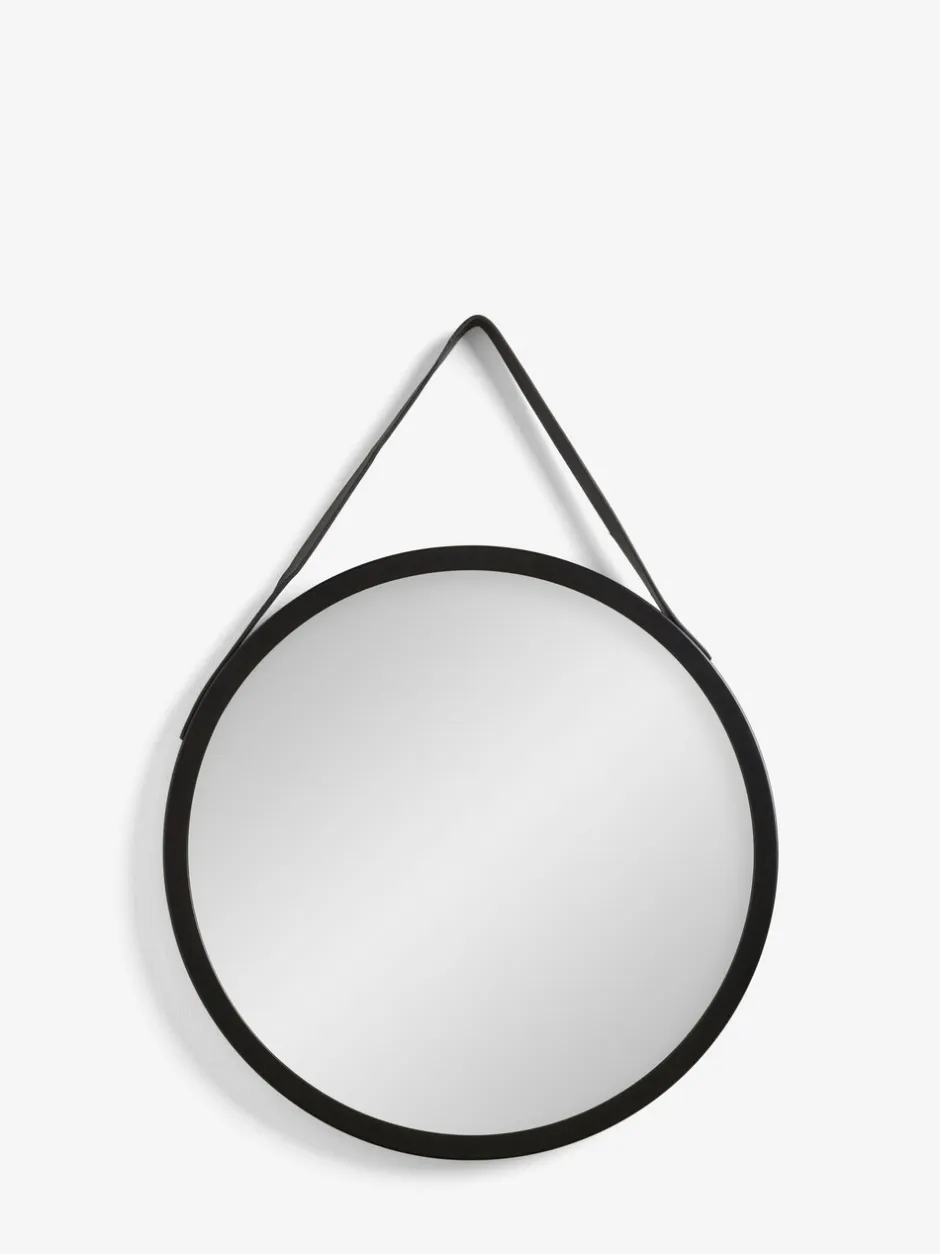 Spiegels|Badkameraccessoires|Next Hangende ronde wandspiegel Zwart Bronx