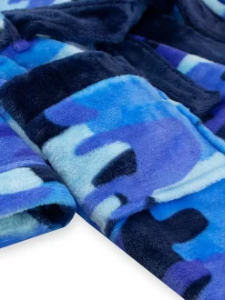 Kamerjassen|Harry Bear badjas met camouflageprint en BLAUWE AOP camouflageprint