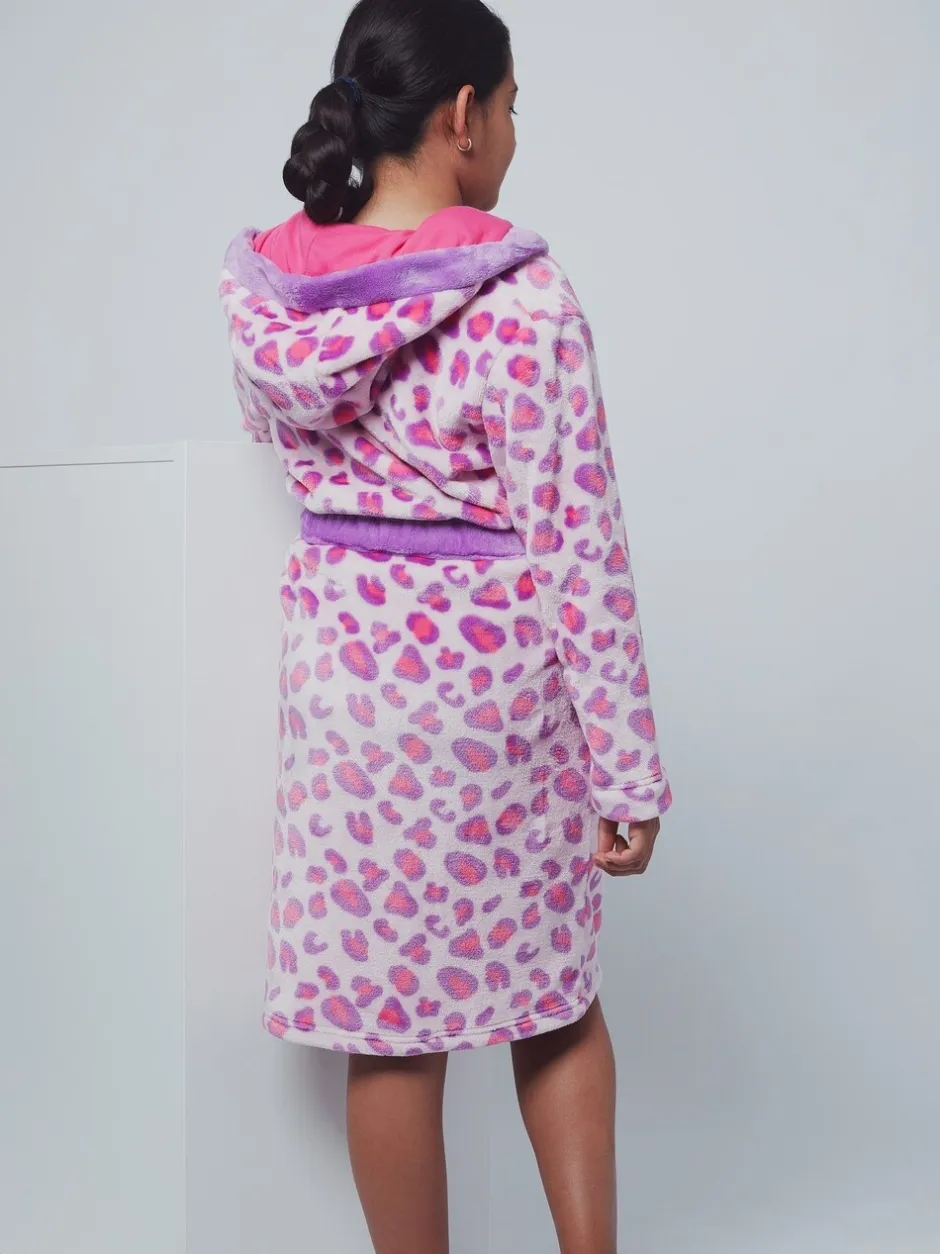 Kamerjassen*Harry Bear badjas met luipaardprint ROZE LUIPAARD AOP