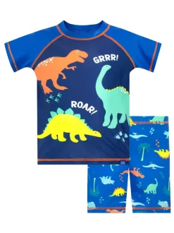 Badkleding|Badkleding|Harry Bear tweedelige set met dinosaurusprint, top en korte broek voor jongens