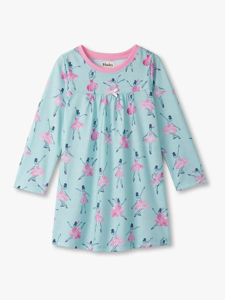 Nachtponnen*Hatley Blue Ballet School Long Sleeve Nightdress