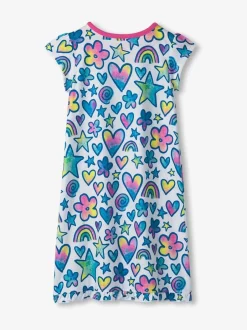 Nachtponnen*Hatley nachtjapon met ruchezoom en aquarel doodles