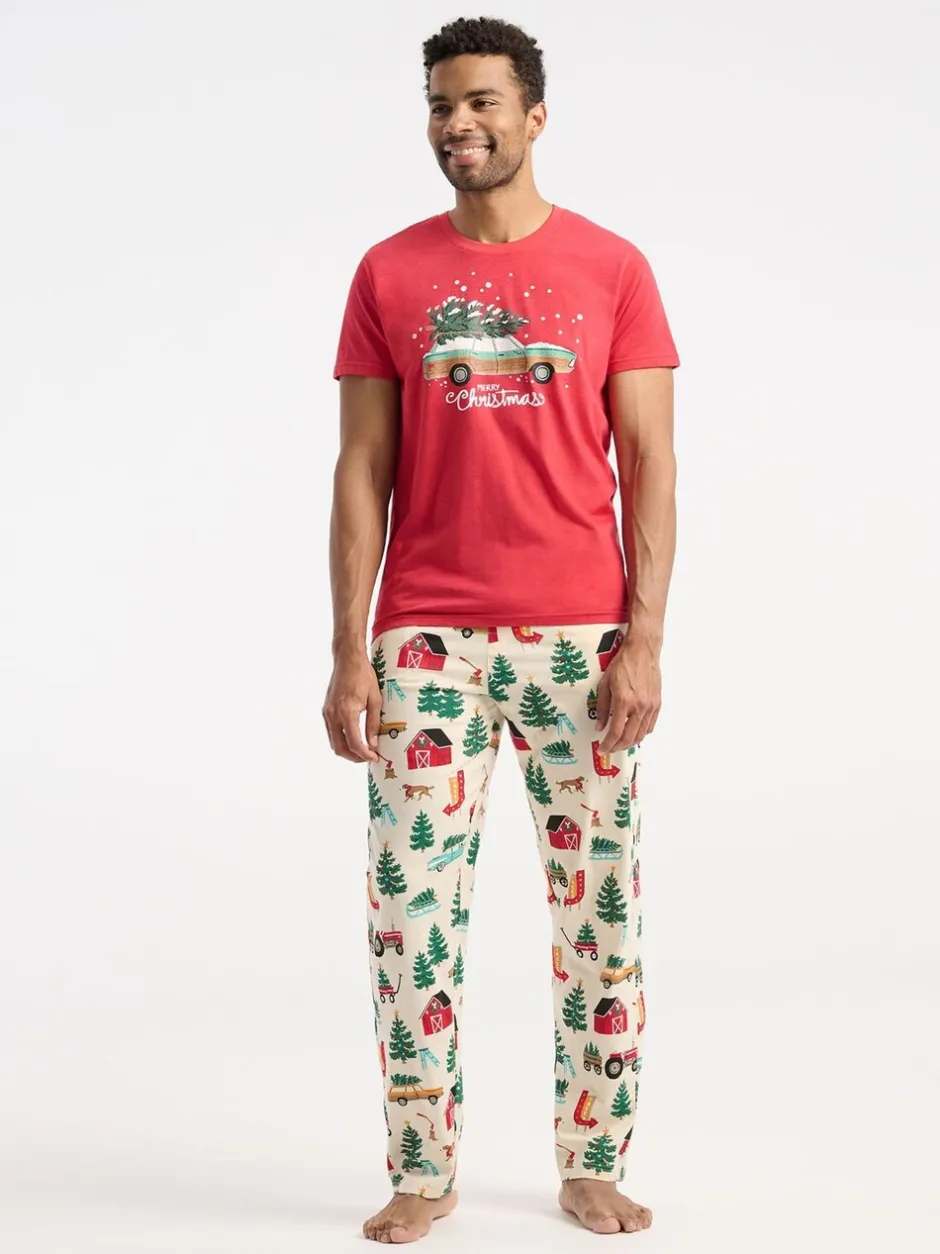 Pyjama's|Hatley Natural Christmas Farm Pyjama Bottoms