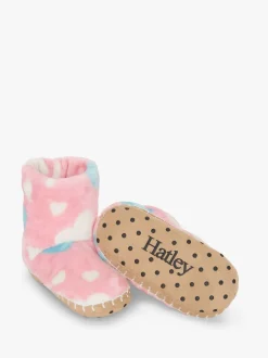 Pantoffels*Hatley Pink Big Hearts Fuzzy Fleece Slippers