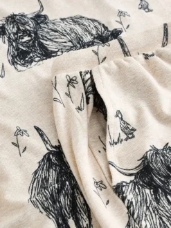 Pyjama's|Loungewear*Next Havermout Hamish The Highland Cow - Behaaglijke korte pyjamaset