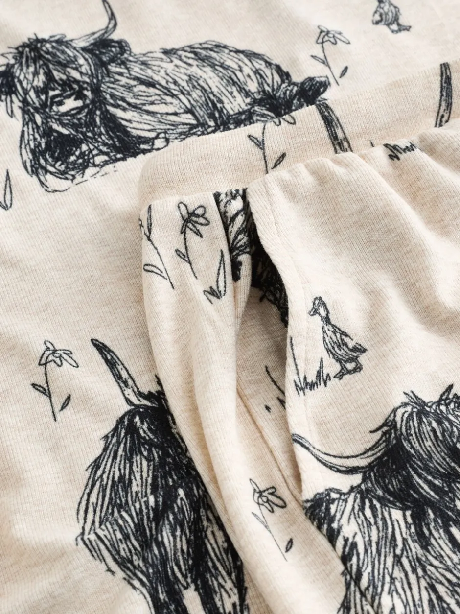 Pyjama's|Loungewear*Next Havermout Hamish The Highland Cow - Behaaglijke korte pyjamaset