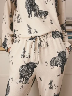 Pyjama's|Loungewear|Next Havermout Hamish The Highland Cow - Behaaglijke pyjama met lange mouwen
