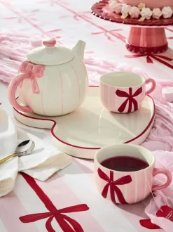 Mokken En Koppen*Next Hearts and Bows Tea for Two Teapot Teacups and Tray
