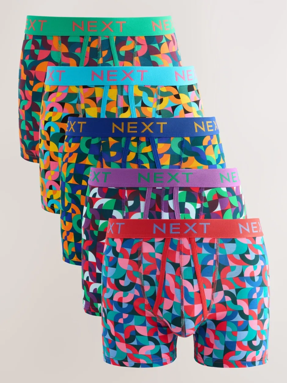 Ondergoed|Ondergoed*Next Helder Blauw/Oranje/Paars Cirkel Geo Print - Boxershorts met A-voorkant