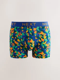 Ondergoed|Ondergoed*Next Helder Blauw/Oranje/Paars Cirkel Geo Print - Boxershorts met A-voorkant