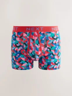 Ondergoed|Ondergoed*Next Helder Blauw/Oranje/Paars Cirkel Geo Print - Boxershorts met A-voorkant