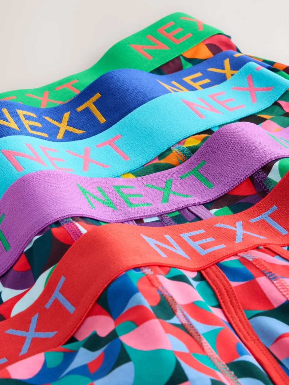 Ondergoed|Ondergoed*Next Helder Blauw/Oranje/Paars Cirkel Geo Print - Boxershorts met A-voorkant