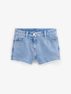 Shorts En Rokken|Next Helderblauw - Denim shorts met rafels (3-16jr)