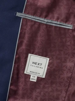 Blazers En Business-Jasjes|Pakken|Next - Normale Pasvorm - Kostuum met textuur: colbert Helderblauw