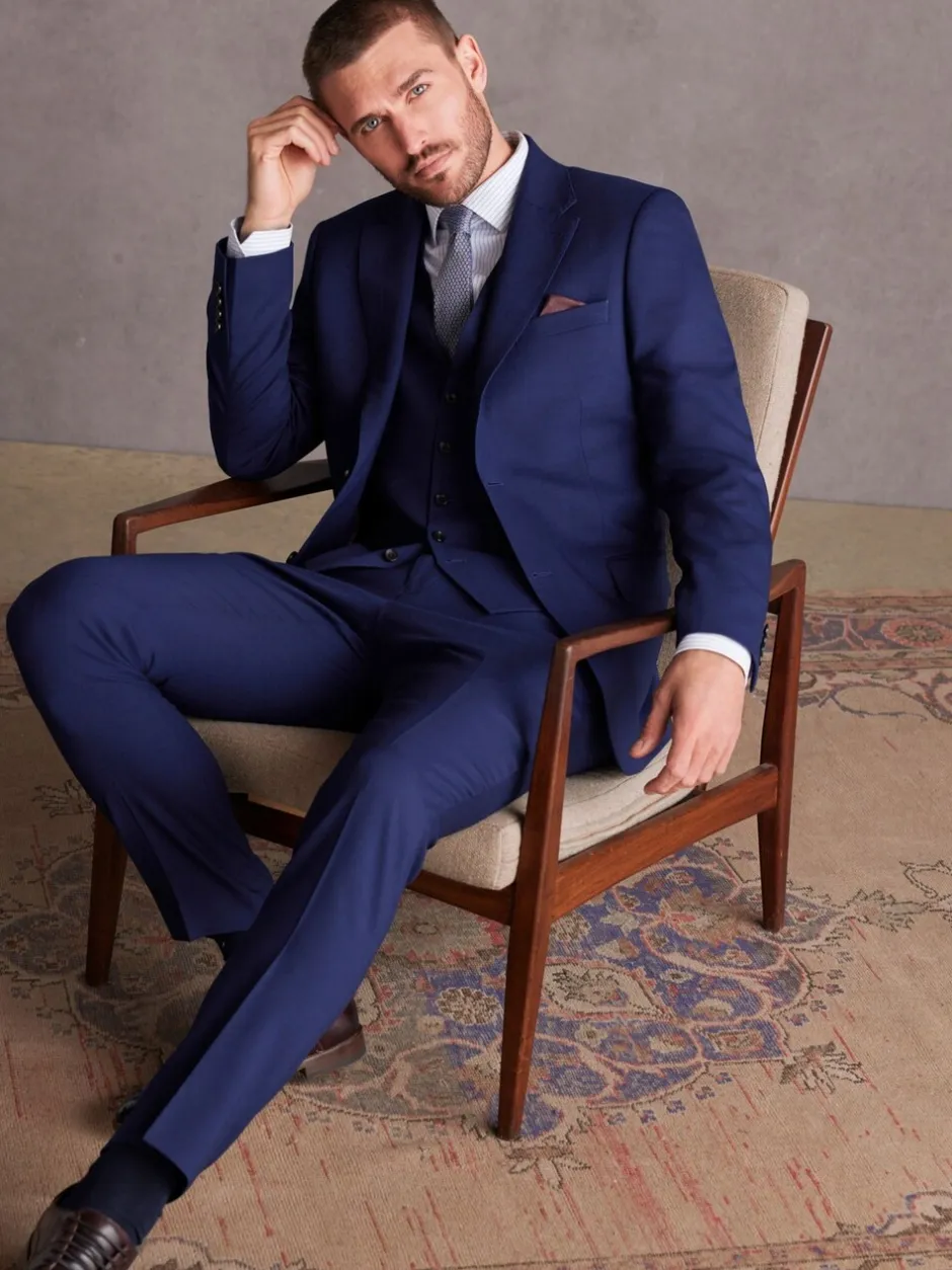 Blazers En Business-Jasjes|Pakken*Next - Signature getextureerd slim-fit kostuumjasje van Italiaanse Tollegno-wol Helderblauw