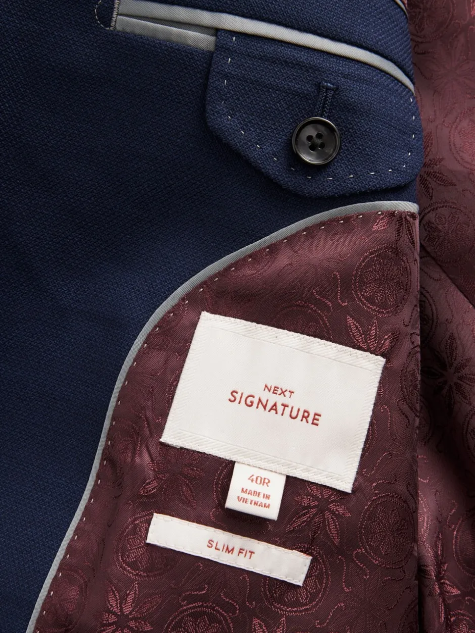 Blazers En Business-Jasjes|Pakken*Next - Signature getextureerd slim-fit kostuumjasje van Italiaanse Tollegno-wol Helderblauw