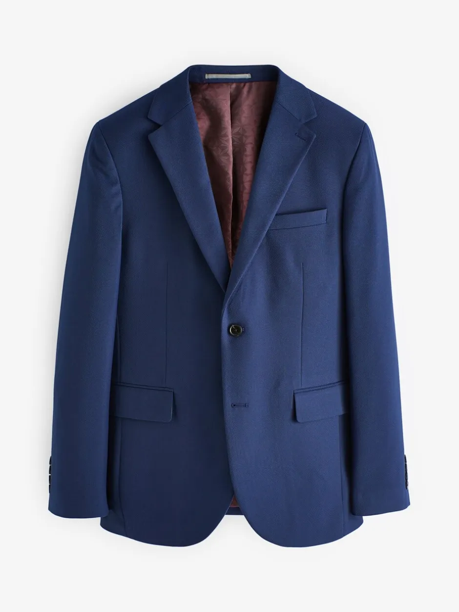 Blazers En Business-Jasjes|Pakken*Next Helderblauw - Slim Fit - Kostuum met textuur: colbert