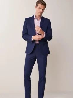 Blazers En Business-Jasjes|Pakken|Next - Slim Fit - Kostuum met twee knopen: colbert Helderblauw