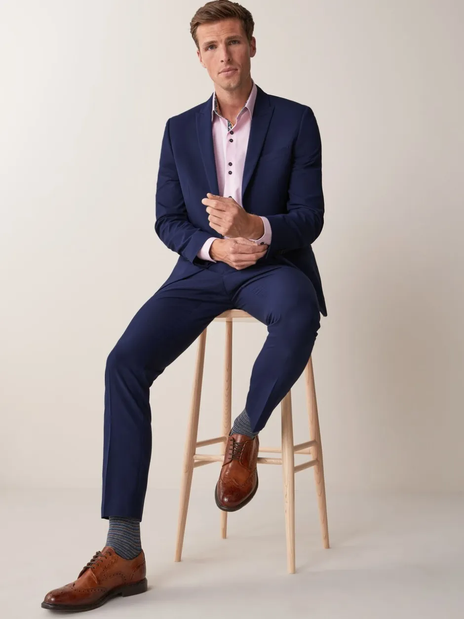 Blazers En Business-Jasjes|Pakken|Next - Slim Fit - Kostuum met twee knopen: colbert Helderblauw