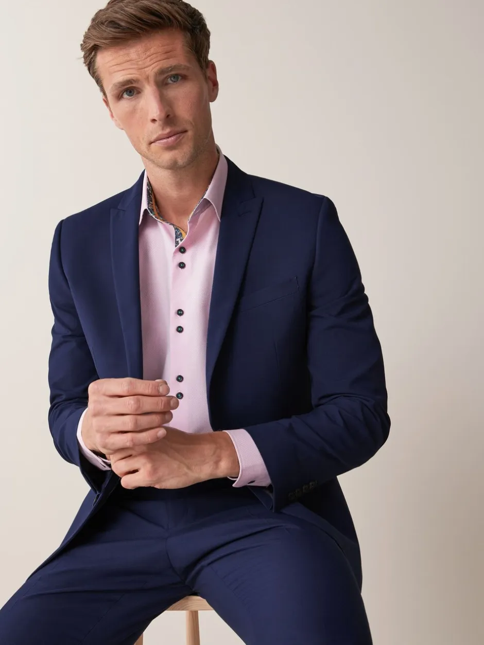 Blazers En Business-Jasjes|Pakken*Next - Strakke Pasvorm - Kostuum met twee knopen: colbert Helderblauw