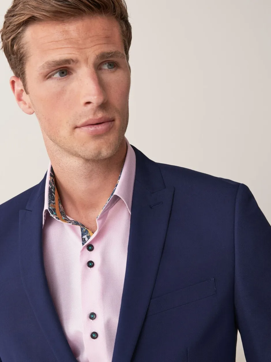 Blazers En Business-Jasjes|Pakken*Next - Strakke Pasvorm - Kostuum met twee knopen: colbert Helderblauw