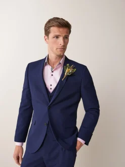 Blazers En Business-Jasjes|Pakken*Next - Tailored fit - Kostuum met twee knopen: colbert Helderblauw