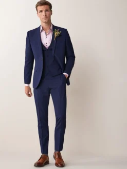 Blazers En Business-Jasjes|Pakken*Next - Tailored fit - Kostuum met twee knopen: colbert Helderblauw