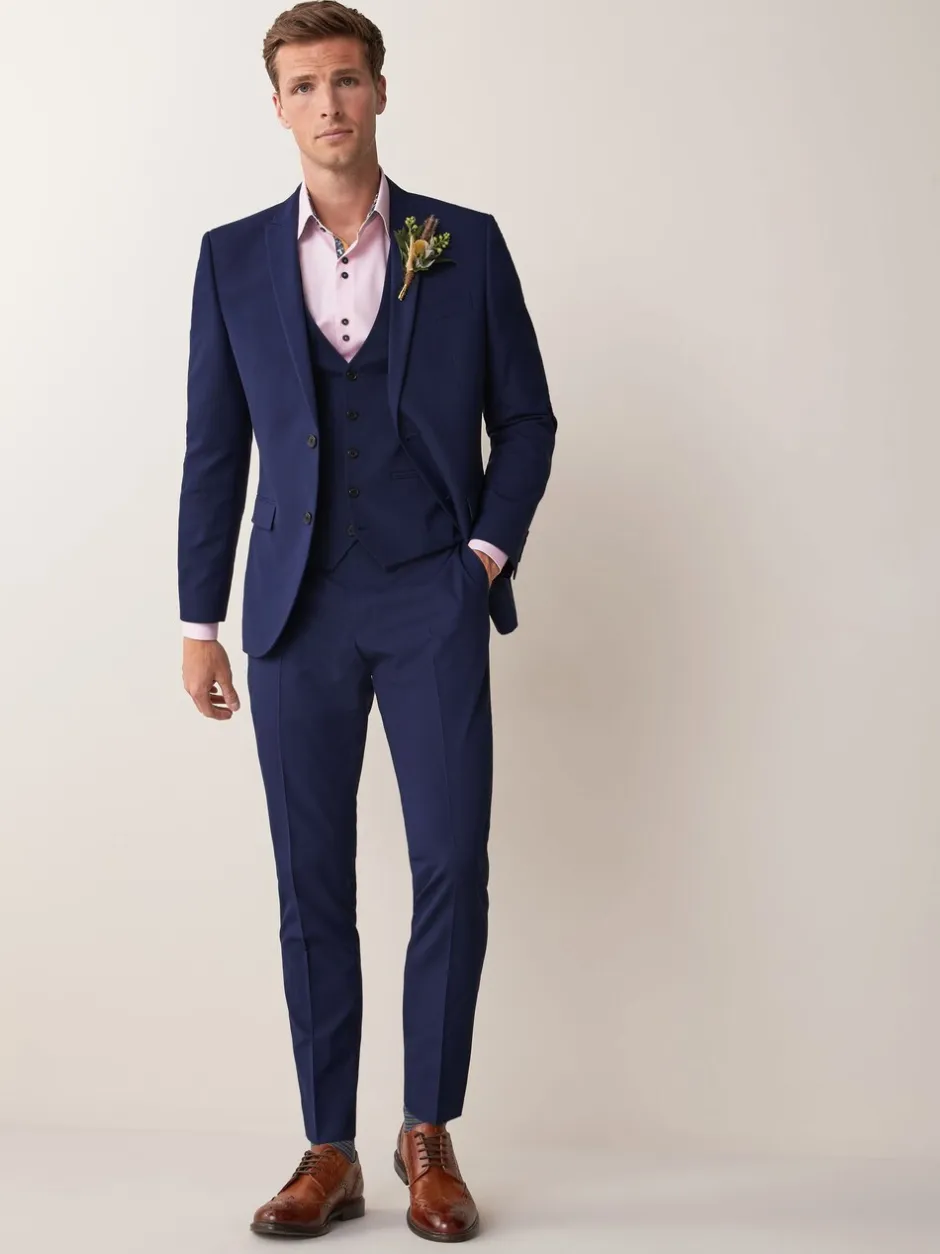 Blazers En Business-Jasjes|Pakken*Next - Tailored fit - Kostuum met twee knopen: colbert Helderblauw