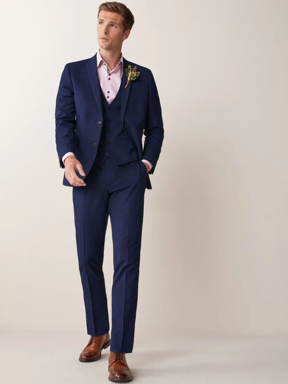 Blazers En Business-Jasjes|Pakken*Next - Tailored fit - Kostuum met twee knopen: colbert Helderblauw