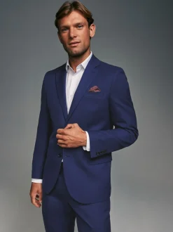 Blazers En Business-Jasjes|Pakken*Next - Tailored fit - Kostuum met textuur: colbert Helderblauw