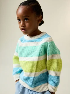 Truien En Breisels|Next - Chenille Knitted Crew Neck Jumper (3mths-7yrs) Heldere streep