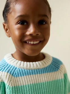 Truien En Breisels|Next - Chenille Knitted Crew Neck Jumper (3mths-7yrs) Heldere streep