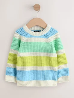 Truien En Breisels|Next - Chenille Knitted Crew Neck Jumper (3mths-7yrs) Heldere streep