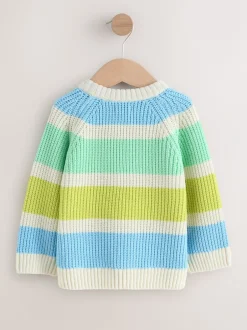 Truien En Breisels|Next - Chenille Knitted Crew Neck Jumper (3mths-7yrs) Heldere streep